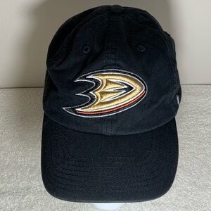 Anaheim Ducks ’47 Brand Clean Up Dad Hat Black Strapback NHL OHT